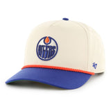 '47 NHL Edmonton Oilers Natural Rope TT Hitch Adjustable Snapback Hat - Beige/Blue