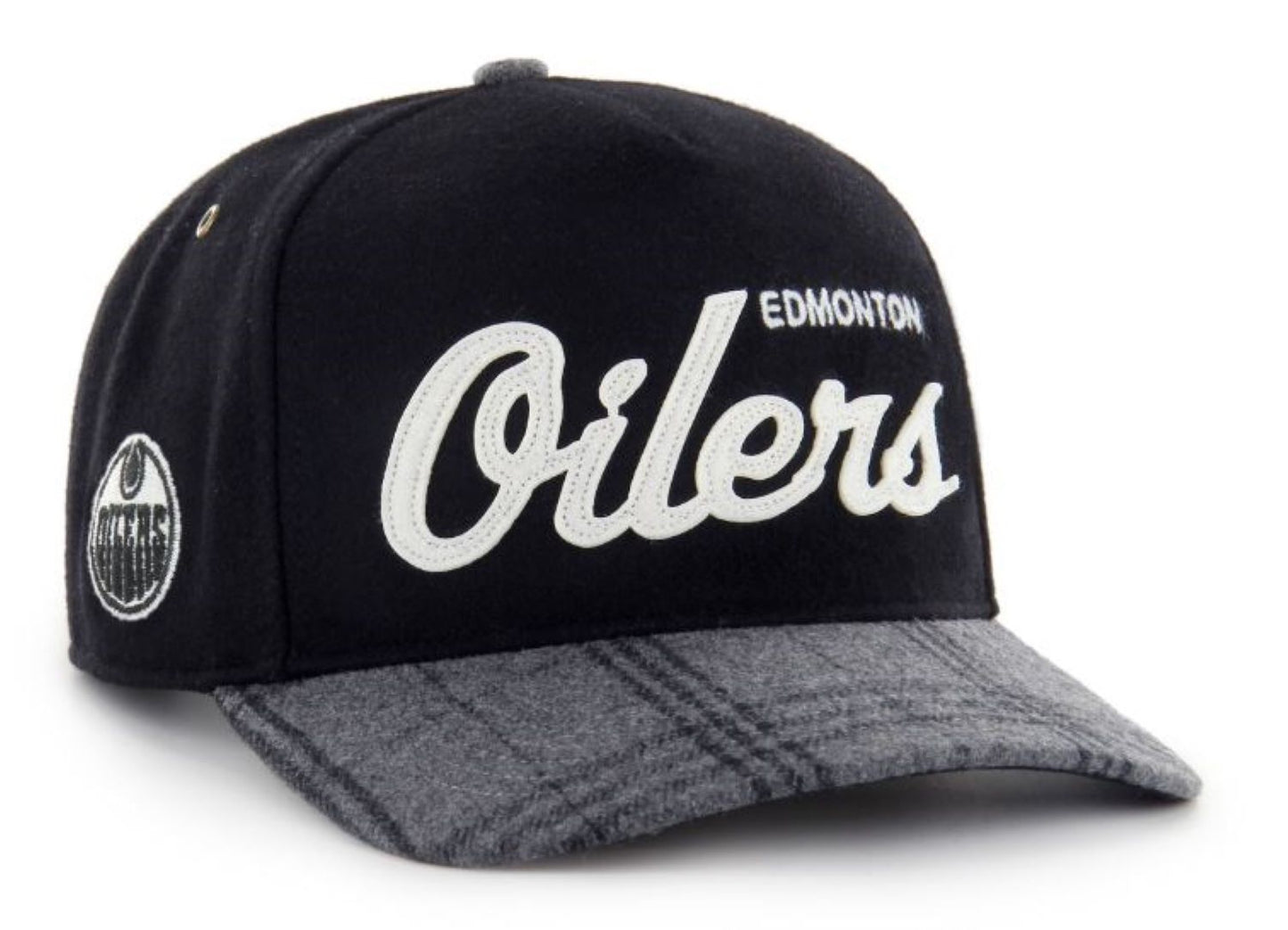 '47 NHL Edmonton Oilers Windowpane Plaid Hitch RF Adjustable - Black/Grey