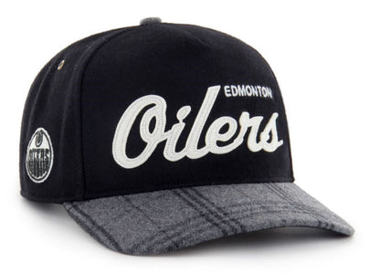 '47 NHL Edmonton Oilers Windowpane Plaid Hitch RF Adjustable - Black/Grey