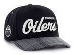 '47 NHL Edmonton Oilers Windowpane Plaid Hitch RF Adjustable - Black/Grey