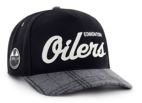 '47 NHL Edmonton Oilers Windowpane Plaid Hitch RF Adjustable - Black/Grey
