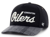 '47 NHL Edmonton Oilers Windowpane Plaid Hitch RF Adjustable - Black/Grey