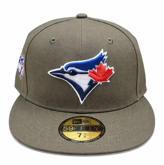 New Era 59FIFTY MLB Toronto Blue Jays 50th Anniversary Side Patch Custom Collection Fitted Hat - Olive Green
