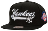 Mitchell & Ness MLB New York Yankees Oversweep Original Fit Adjustable Snapback Hat - Black