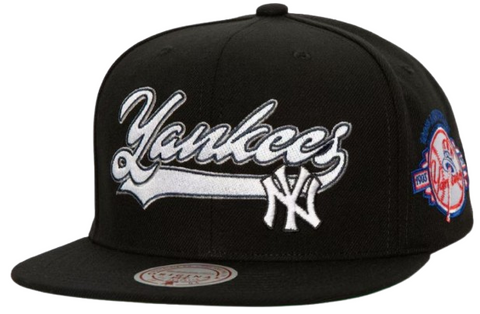 Mitchell & Ness MLB New York Yankees Oversweep Original Fit Adjustable Snapback Hat - Black