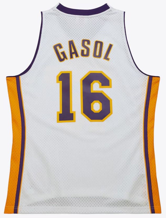 Mitchell & Ness NBA Los Angeles Lakers Pau Gasol #16 2008-09 Noche Latina HWC Swingman Jersey - White