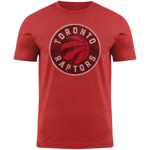 Toronto Raptors NBA Global Distressed Logo Tri Blend T-Shirt - Red