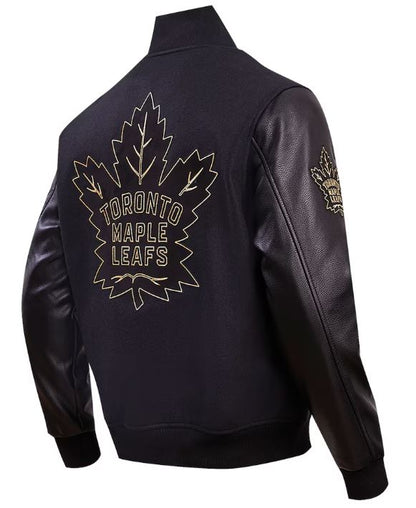 Pro Standard NHL Toronto Maple Leafs Varsity Embroidered Jacket - Black/Gold
