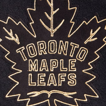 Pro Standard NHL Toronto Maple Leafs Varsity Embroidered Jacket - Black/Gold