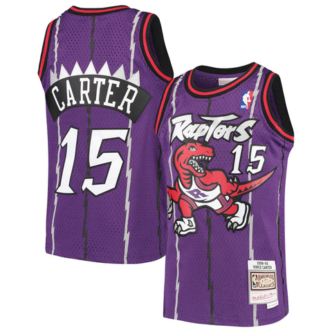 Youth Mitchell & Ness Vince Carter Purple Toronto Raptors 1998-99 Hardwood Classics Swingman Throwback Jersey