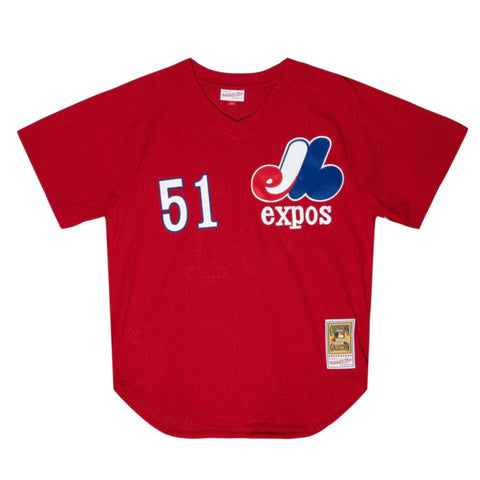Men's Randy Johnson Red Montreal Expos Cooperstown Collection 1989 Authentic Pullover Jersey