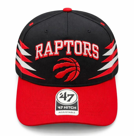'47 Hitch NBA Toronto Raptors Diamond Cut Two Tone Snapback Hat - Black/Red