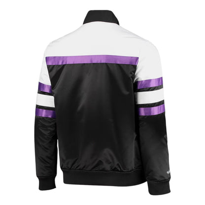 Mitchell & Ness NBA Toronto Raptors Hardwood Classics Script Satin Full-Snap Jacket - Black