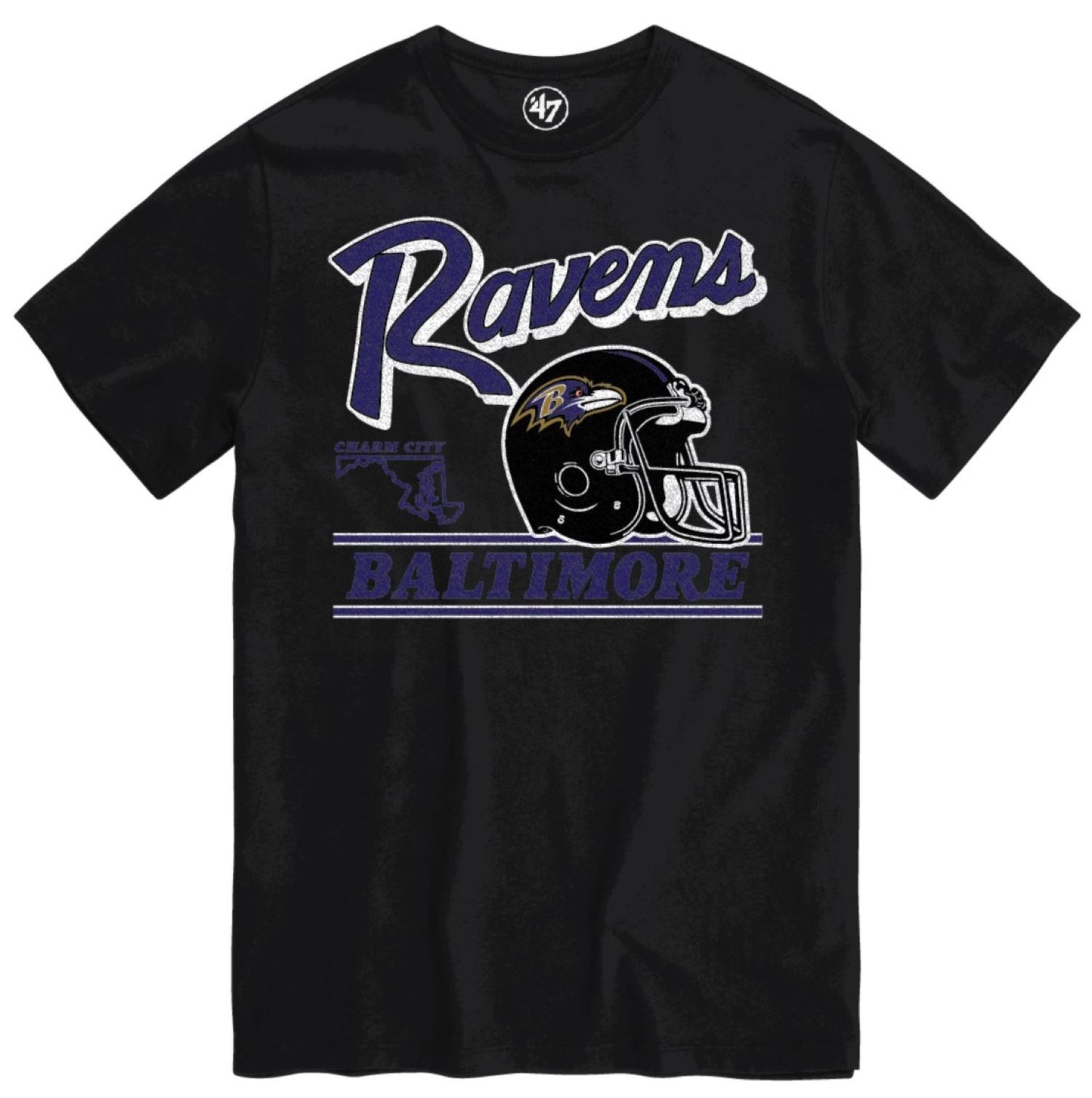 '47 NFL Baltimore Ravens Fly By T Shirt - Black