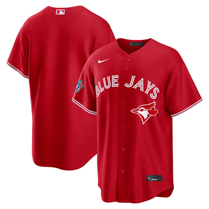 Nike Mens MLB Toronto Blue Jays Canada Day 50th Anniversary Patch Stadium Jersey - Red