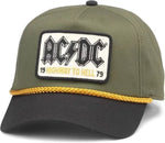 American Needle AC/DC Highway to Hell 1979 Roscoe Snapback Hat - Army Green/Black