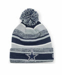 New Era NFL Dallas Cowboys Marled Stripe Knit Beanie Hat Hat With Pom - Team Colors