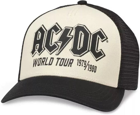 American Needle AC/DC World Tour 1979/1980 Roscoe Snapback Hat - Black/Ivory