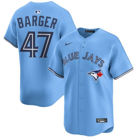 Nike Mens MLB Toronto Blue Jays Addison Barger Alternate Limited Jersey - Powder Blue