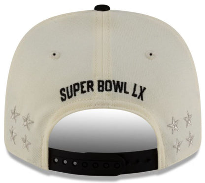 New Era 9SEVENTY Youth NFL Seattle Seahawks Super Bowl LX Champions Locker Room Trophy Collection Adjustable Snapback Hat - Cream/Black