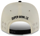 New Era 9SEVENTY Youth NFL Seattle Seahawks Super Bowl LX Champions Locker Room Trophy Collection Adjustable Snapback Hat - Cream/Black