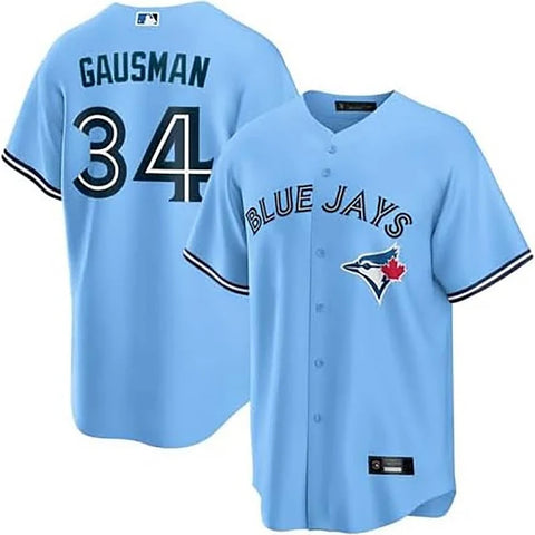 Nike Mens MLB Toronto Blue Jays Kevin Gausman Alternate Limited Heat-Applied Twill Jersey - Powder Blue
