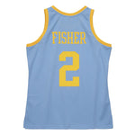 Men's Mitchell & Ness NBA Derek Fisher Los Angeles Lakers 2001/02 Hardwood Classics Swingman Jersey - Powder Blue