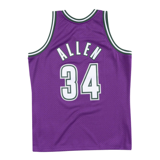 Ray Allen #34 Milwaukee Bucks Mitchell & Ness 2000-01 Swingman Jersey - Purple