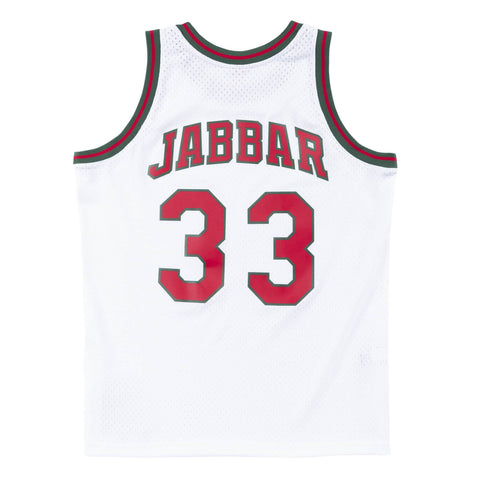 Men's Mitchell & Ness NBA Kareem Abdul-Jabbar Milwaukee Bucks 1971/72 Hardwood Classics Swingman Jersey - White