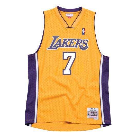 Men's Mitchell & Ness NBA Lamar Odom Los Angeles Lakers 2009/10 Hardwood Classics Swingman Jersey - Gold
