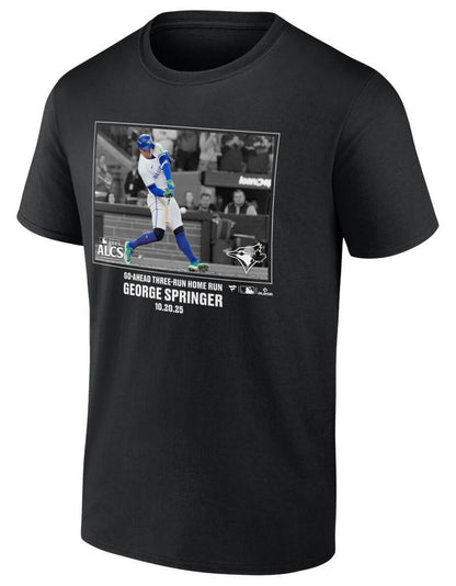 Fanatics MLB Toronto Blue Jays ALCS Go-Ahead Three-Run Home Run Springer Dinger T-Shirt - Black