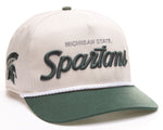 47 NCAA Hitch Michigan State Spartans Crosstown Script Rope Adjustable Snapback Hat - Cream/Green