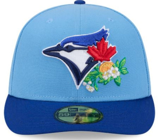 New Era 59FIFTY MLB Toronto Blue Jays Embroidered 2026 Spring Training Sidepatch Pre-Curved Visor Fitted Hat - Powder Blue/Royal Blue