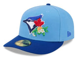 New Era 59FIFTY MLB Toronto Blue Jays Embroidered 2026 Spring Training Sidepatch Pre-Curved Visor Fitted Hat - Powder Blue/Royal Blue