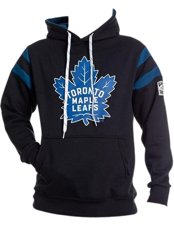 Calhoun NHL Surf & Skate Toronto Maple Leafs Mens Varsity Retro Style Pullover Hoodie - Black