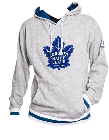 Mens Calhoun NHL Toronto Maple Leafs Surf & Skate Muskoka Team Striped Premium Pullover Hoodie - Grey