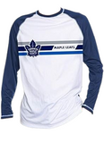 Mens Calhoun NHL Toronto Maple Leafs Striped Long Sleeve Rashguard