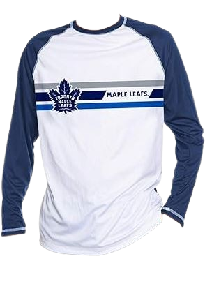 Mens Calhoun NHL Toronto Maple Leafs Striped Long Sleeve Rashguard