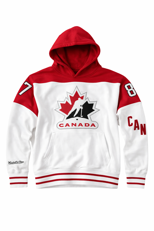 Mitchell & Ness Team Canada Sidney Crosby #87 Named Hoodie - White/Red