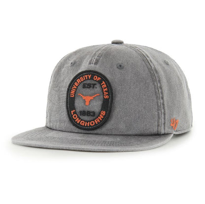 '47 NCAA Texas Longhorns Boot Path Captain RF Adjustable Snapback Hat - Grey