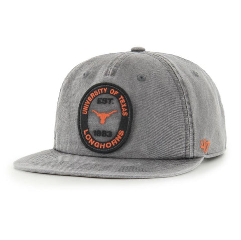'47 NCAA Texas Longhorns Boot Path Captain RF Adjustable Snapback Hat - Grey