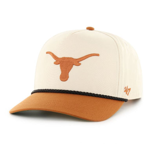 '47 NCAA Texas Longhorns Natural Rope TT Hitch Adjustable Snapback Hat - Beige/Orange
