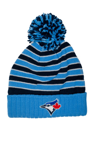 MLB Toronto Blue Jays Kids Stripe Heavy Knit Toque - Blue