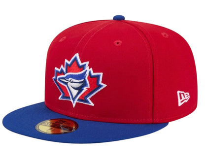 New Era MLB 59FIFTY Toronto Blue Jays Cooperstown Vintage Logo Canada Day 2026 Fitted Hat - Red/Royal