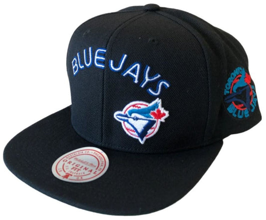 Mitchell & Ness MLB Toronto Blue Jays Triple Play Original Fit Adjustable Snapback Hat - Black