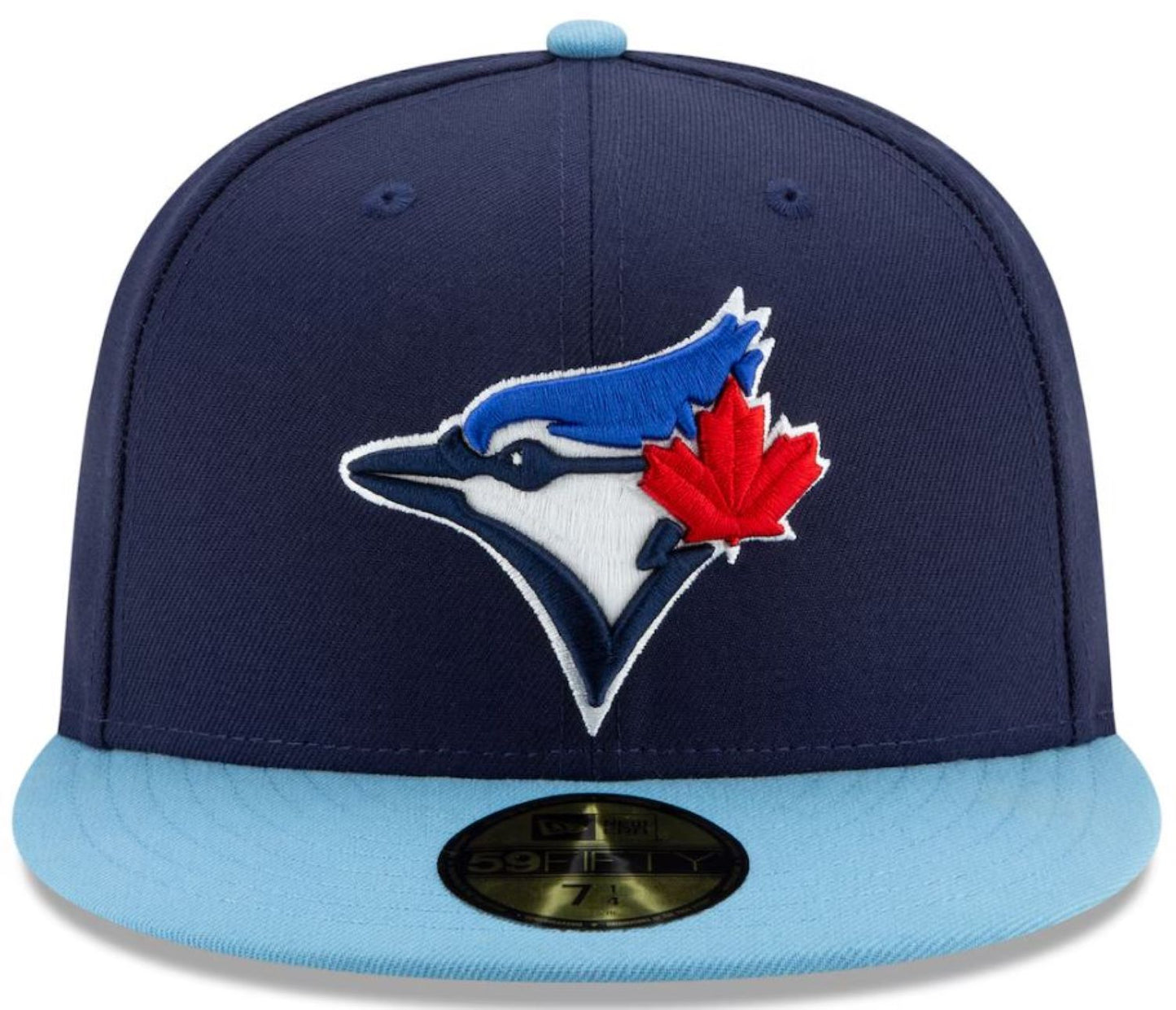 New Era 59FIFTY MLB Toronto Blue Jays Heat-Applied Twill World Series 2025 Sidepatch Two-Toned Fitted Hat - Navy/Powder Blue