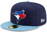 New Era 59FIFTY MLB Toronto Blue Jays Embroidered World Series 2025 Two-Toned Fitted Hat - Navy/Powder Blue