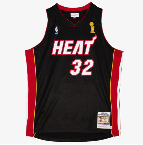 Mitchell & Ness Men's NBA Shaquille O'Neal Miami Heat 2006 FINALS AUTHENTIC Jersey - Black
