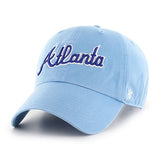 Atlanta Braves Cooperstown Script '47 MLB Powder Blue Clean Up Adjustable Cap