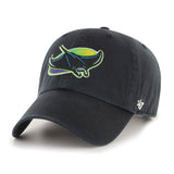 Tampa Bay Rays Cooperstown '47 MLB Black Clean Up Adjustable Cap